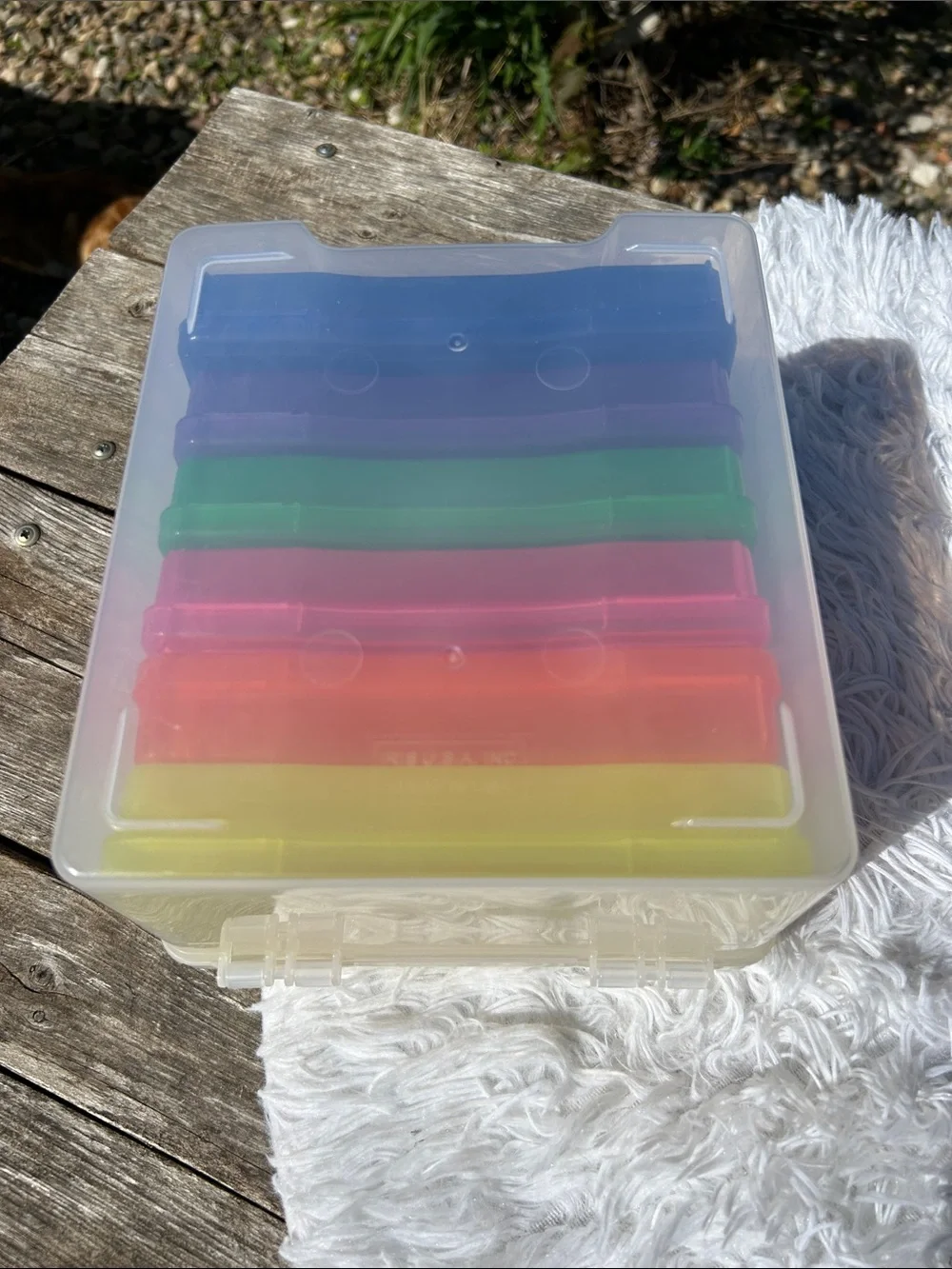 IRIS 4 x 6 Inch Photo Storage Box with 6 Colored Inner Cases (7 Pieces)